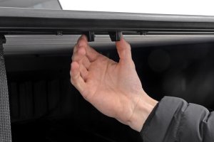 Chevrolet Silverado 3500 HD Retractable Bed Cover - Rough Country - Weather-Resistant Vinyl over Aluminum - Matte Black - '20-'24